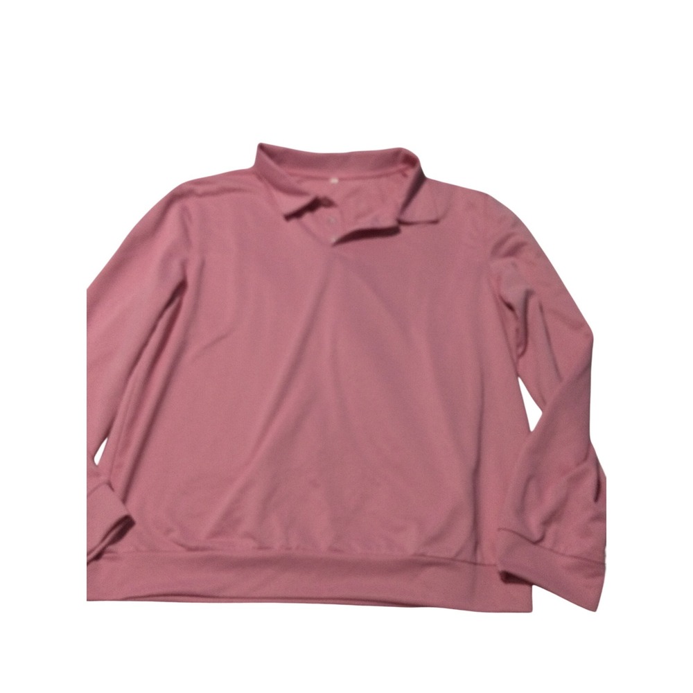 Unbranded Pink Long Sleeve Polo Shirt Women XL Stretch Casual Knit Top